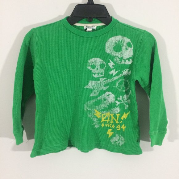 Old Navy Other - Old Navy Boys S 6-7 Skull Graphic Green Waffle Tee